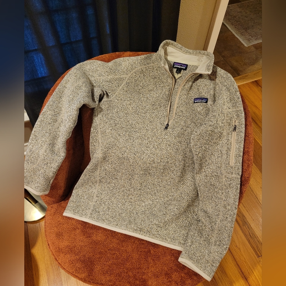 Patagonia Heathered Oatmeal Women's Better Sweater® 1/4-Zip Fleece, Size L